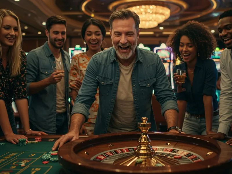 Happy siblings cheering for their dad winning at bunos 365.ph online casino