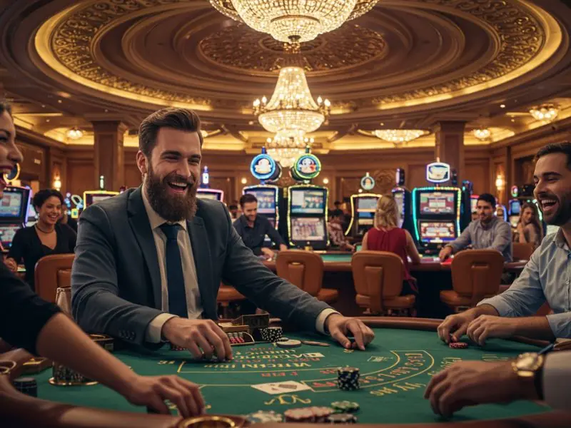 Happy friends enjoying online games using cherry gold casino no deposit bonus codes