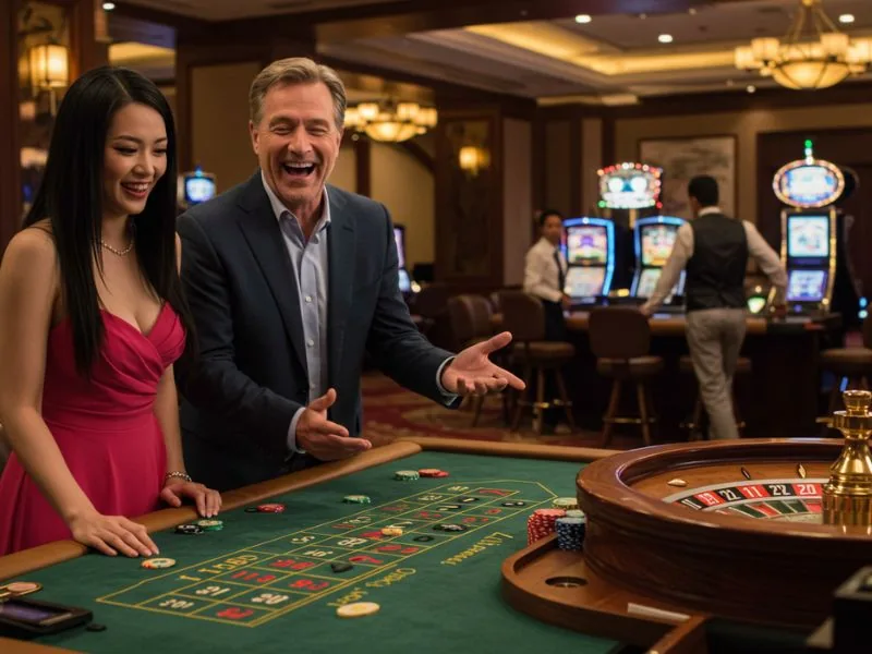 Happy dad enjoying quality time teaching his lovely daughter while celebrating rewards from the ph365 free bonus.