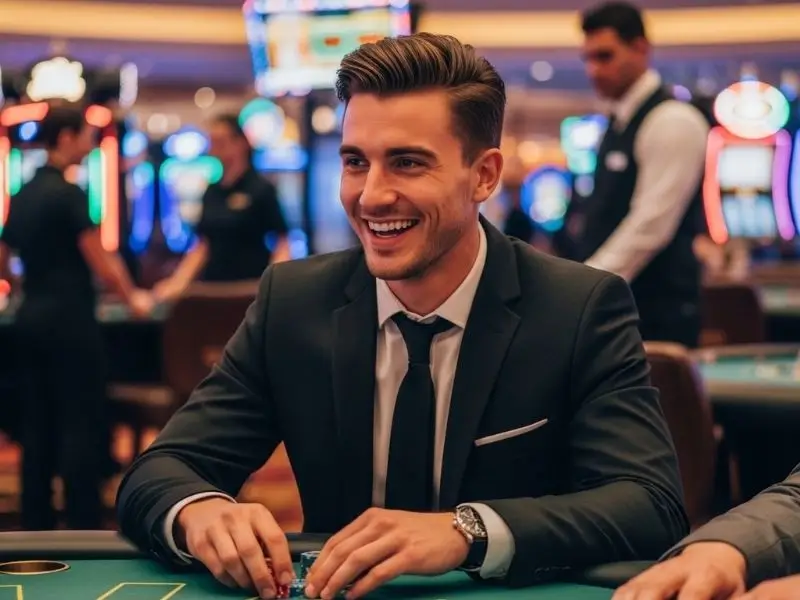 Man enjoying casino table games at Lucky Calico Online Casino