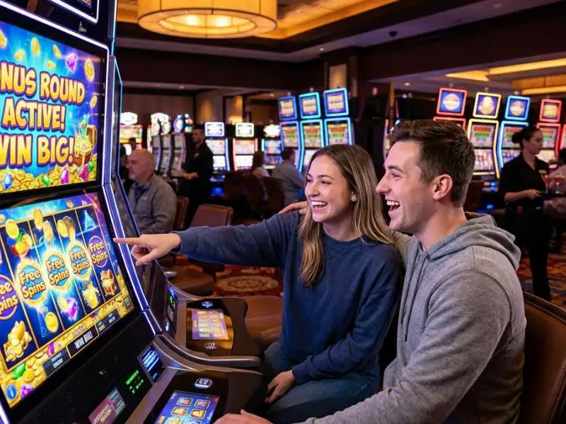 777 pub online casino enjoy the thrill of casino bonus rounds casino scene with lights spinning reels and players excited