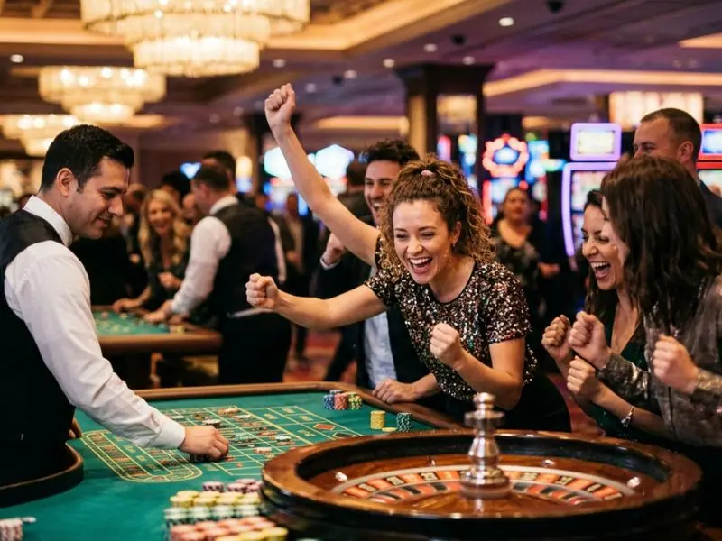 777 pub online casino spin and feel the happy casino adrenaline casino glowing lights spinning reels excited players winning moments