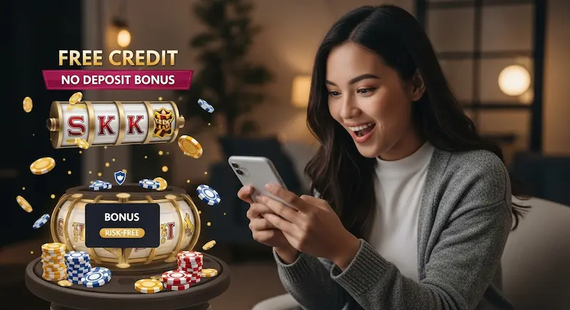 Filipino adult enjoying online slots with free credit casino no deposit bonus offer on secure mobile interface.