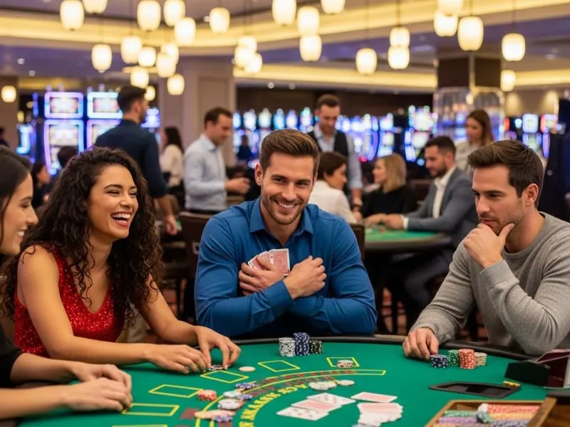 Poker player confidently going all in at PH365 online casino