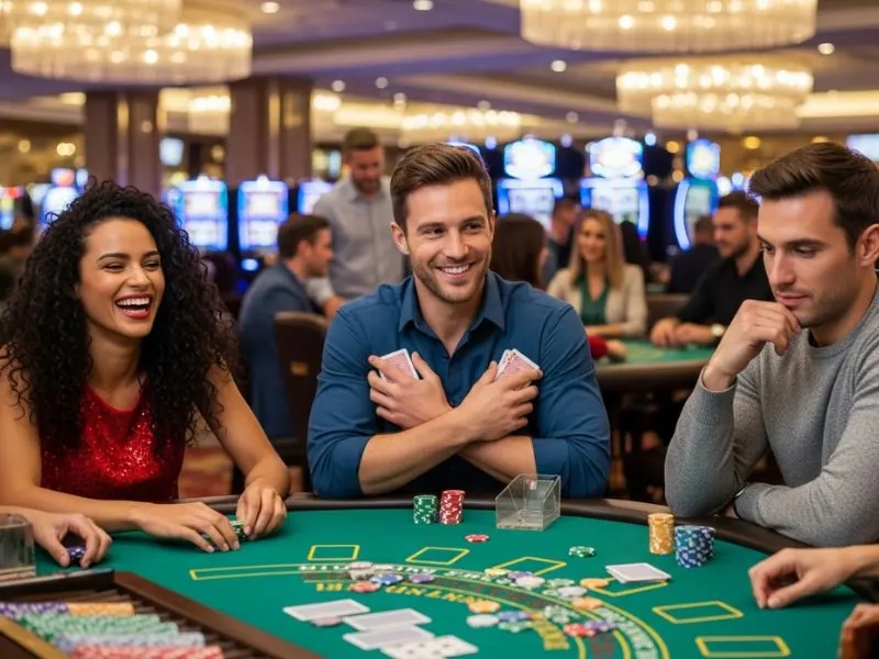 Player holding a winning hand in a poker game at PHLBoss online casino