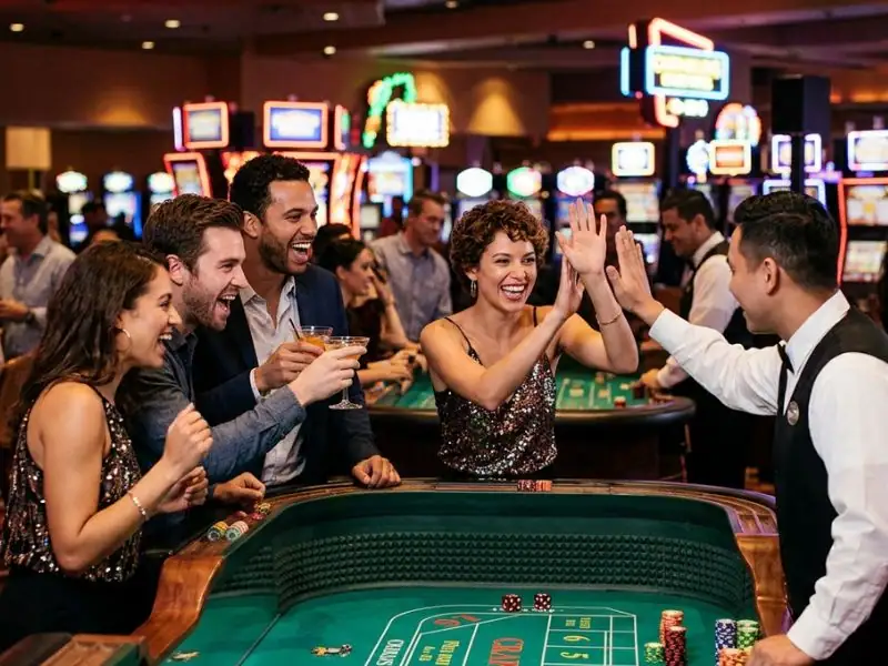 solaire online casino enjoy the excitement of chasing casino luck casino floor with lights and players enjoying slots and roulette