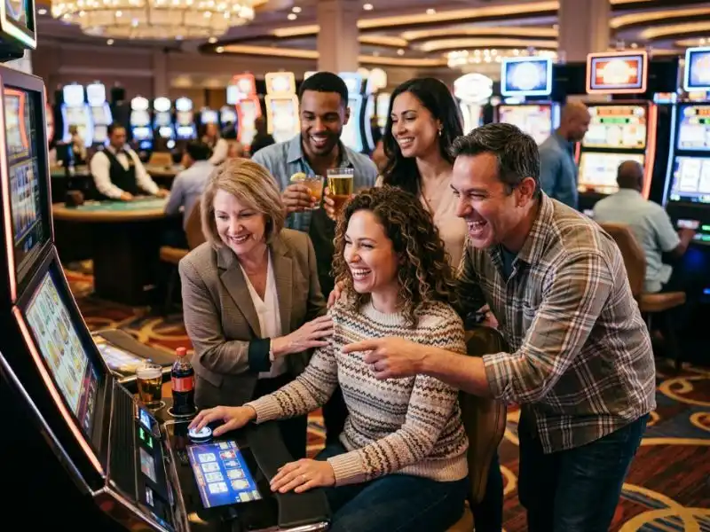 Players celebrating big win on Apaldo Casino with excited and proud reactions