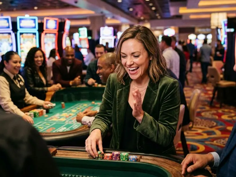 Online casino with free signup bonus happy player enjoying casino excitement