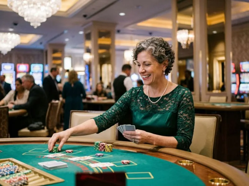 phcash.com casino stylish lady experiencing the glamour and excitement of an exclusive casino