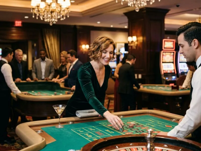 phsky com casino login graceful lady celebrating a memorable evening at a luxury casino resort