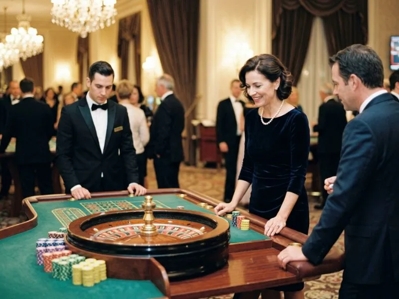 Confident woman enjoying exciting casino gaming at Red Casino.