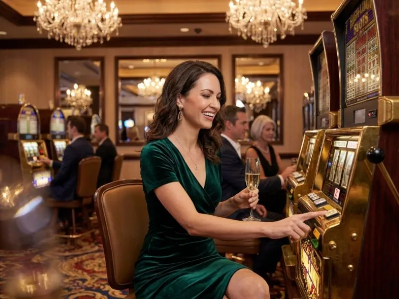 Joyful casino enthusiast exploring a modern gaming destination featuring games earn money to GCash.