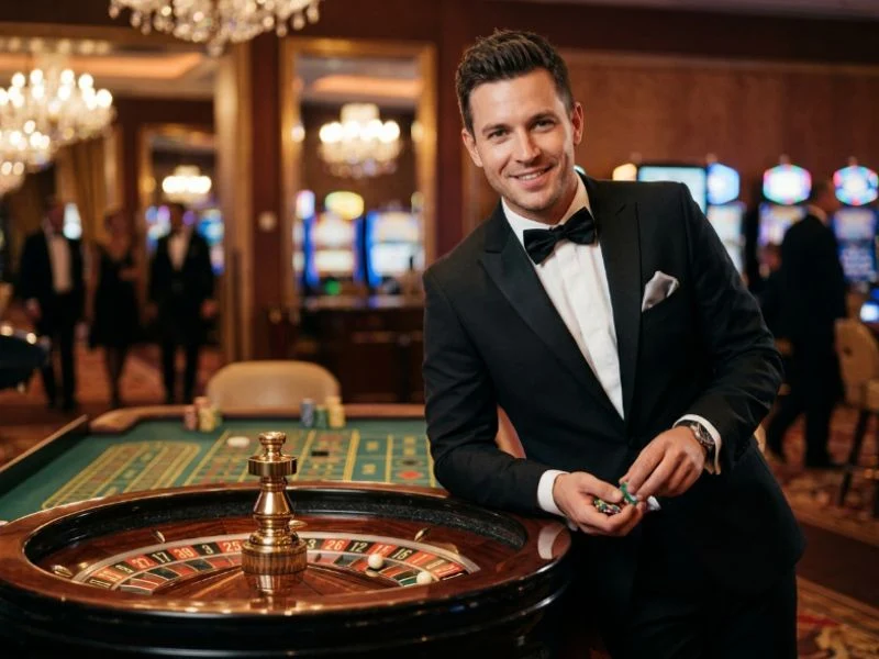 Happy player enjoying the energy of a world-class casino with PAGCOR online casino GCash.