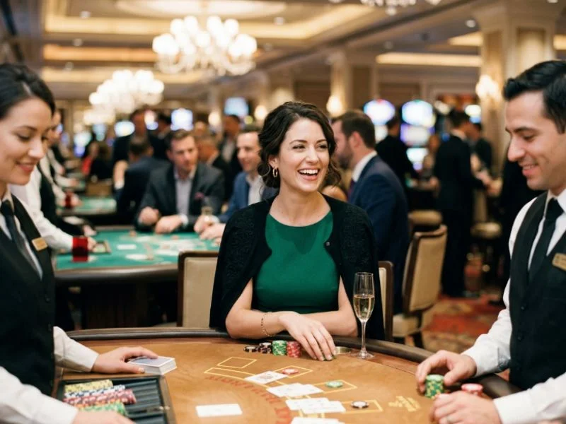 Delighted player enjoying Phoenix Game GCash during a vibrant night of casino entertainment.