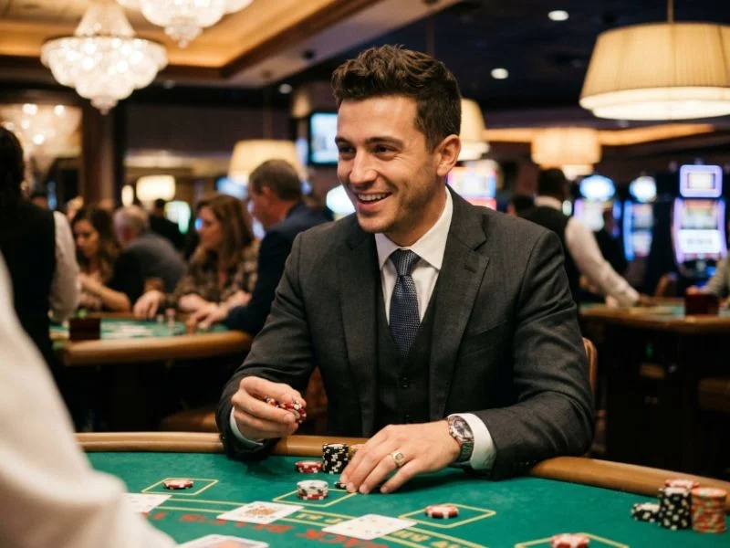 Experienced casino player enjoying color game GCash slots and table games