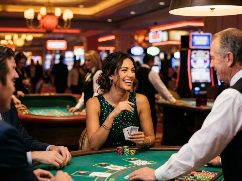 Confident woman enjoying games with GCash through strategy and responsible play