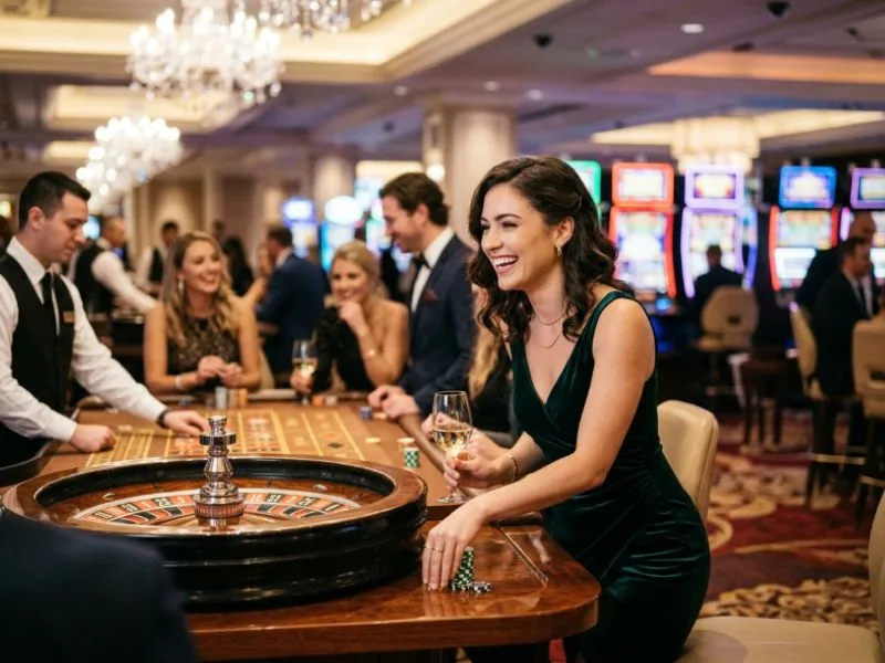 Woman playing games with GCash with patience, confidence, and focus