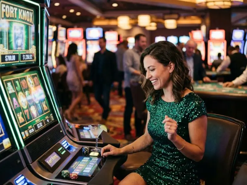 Woman playing GCash games earn money while making calculated casino moves
