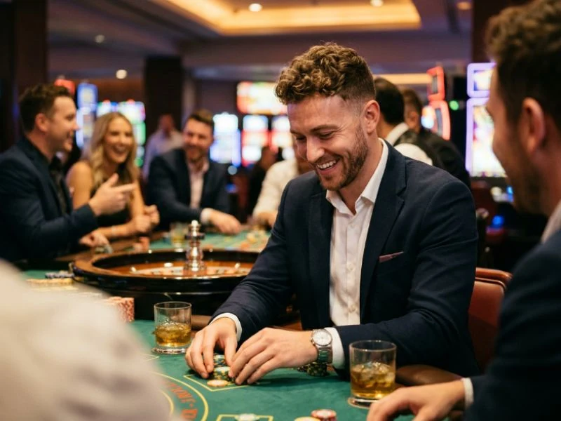 Skilled man playing GCash games earn money and making smart betting decisions