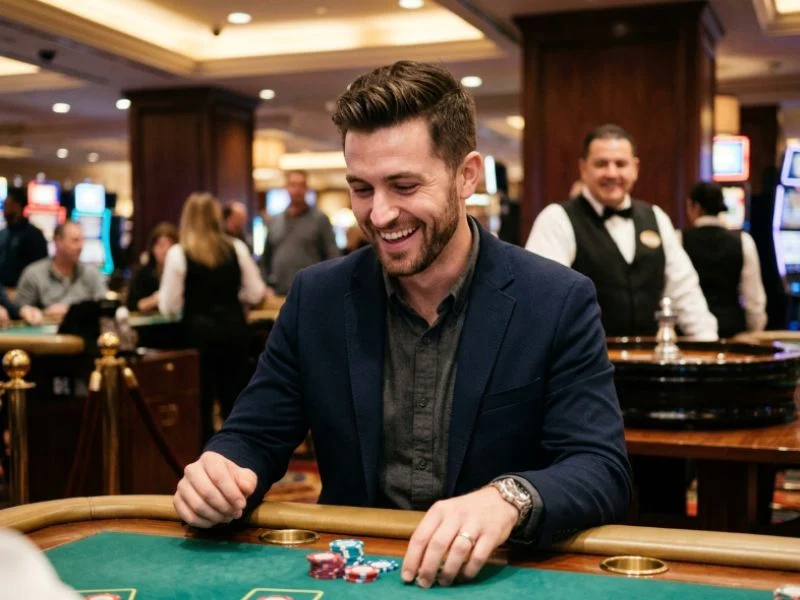 Skilled man making smart bets at a PAGCOR online casino GCash platform