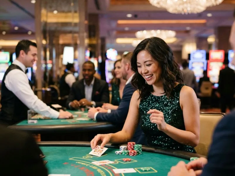 Woman enjoying fast and smooth gameplay with a PAGCOR online gaming license