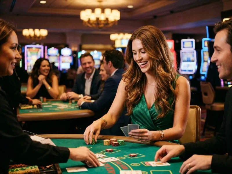 Woman enjoying a glamorous evening at FHM63 online casino login
