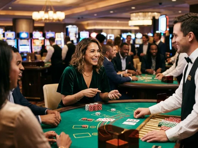 Woman enjoying a fun blackjack night at Spin PH online casino