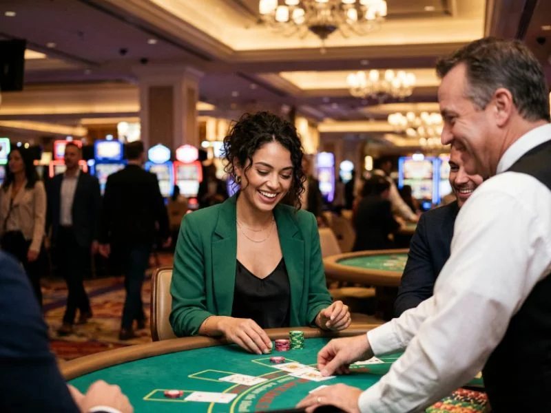 Woman enjoying a sophisticated gaming atmosphere at SW888 online casino